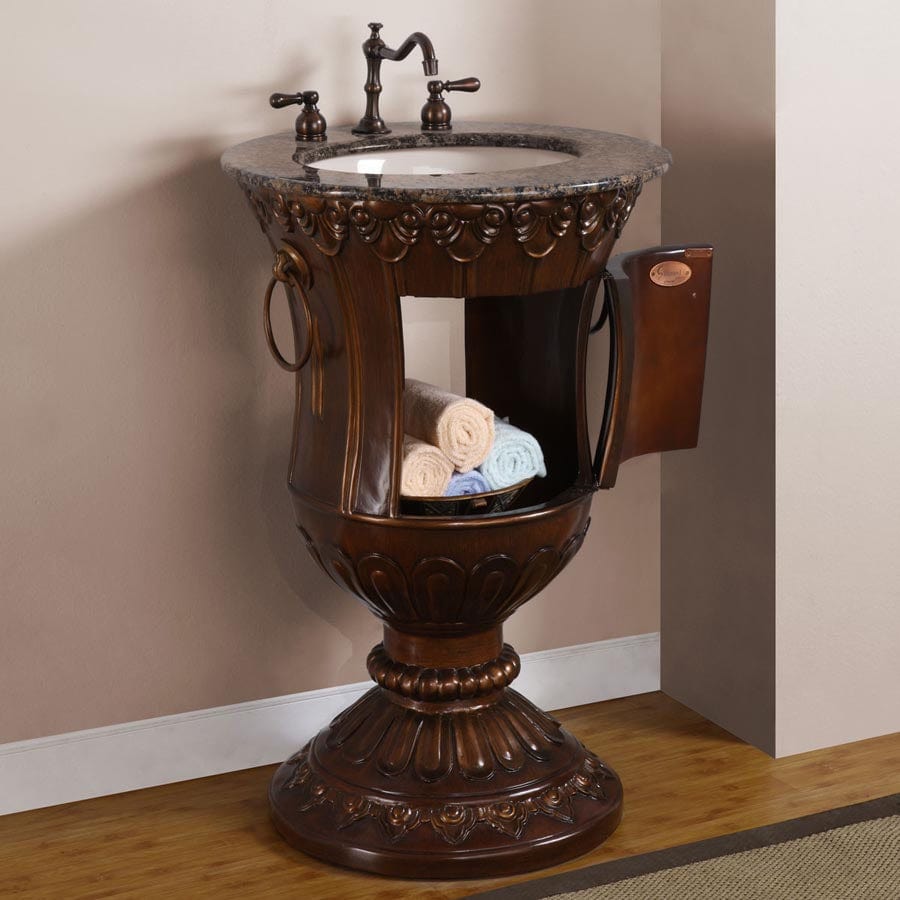 Silkroad Exclusive 23-inch Baltic Brown Granite Top Single Sink Bathroom Vanity - HYP-0141-BB-UIC-23 - Molaix610256799919Bathroom VanityHYP-0141-BB-UIC-23