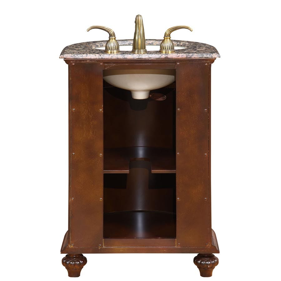 Silkroad Exclusive 24-inch Baltic Brown Granite Top Single Sink Bathroom Vanity - HYP-0135-BB-UIC-24 - Molaix610256799902Bathroom VanityHYP-0135-BB-UIC-24