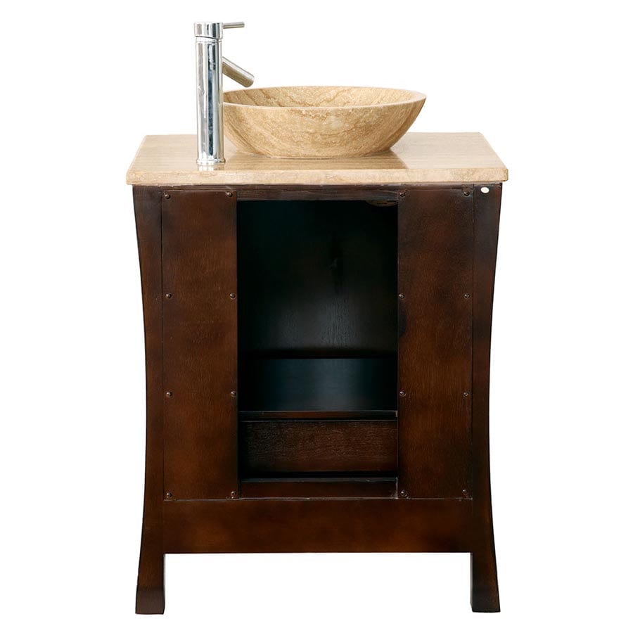 Silkroad Exclusive 26-inch Travertine Top Single Sink Bathroom Vanity - HYP-0714-T-TT-26 - Molaix610256800561Bathroom VanityHYP-0714-T-TT-26