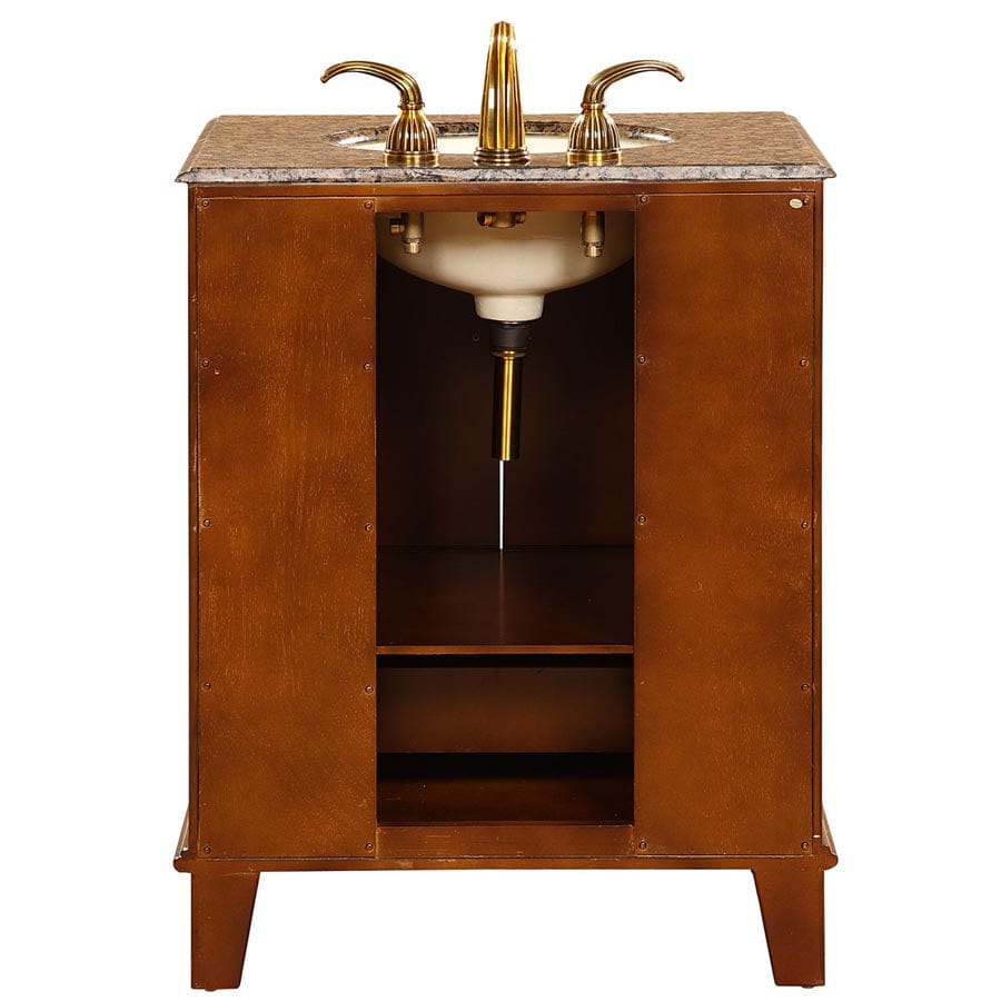 Silkroad Exclusive 28-inch Baltic Brown Granite Top Single Sink Bathroom Vanity - HYP-0207-BB-UIC-28 - Molaix610256800127Bathroom VanityHYP-0207-BB-UIC-28