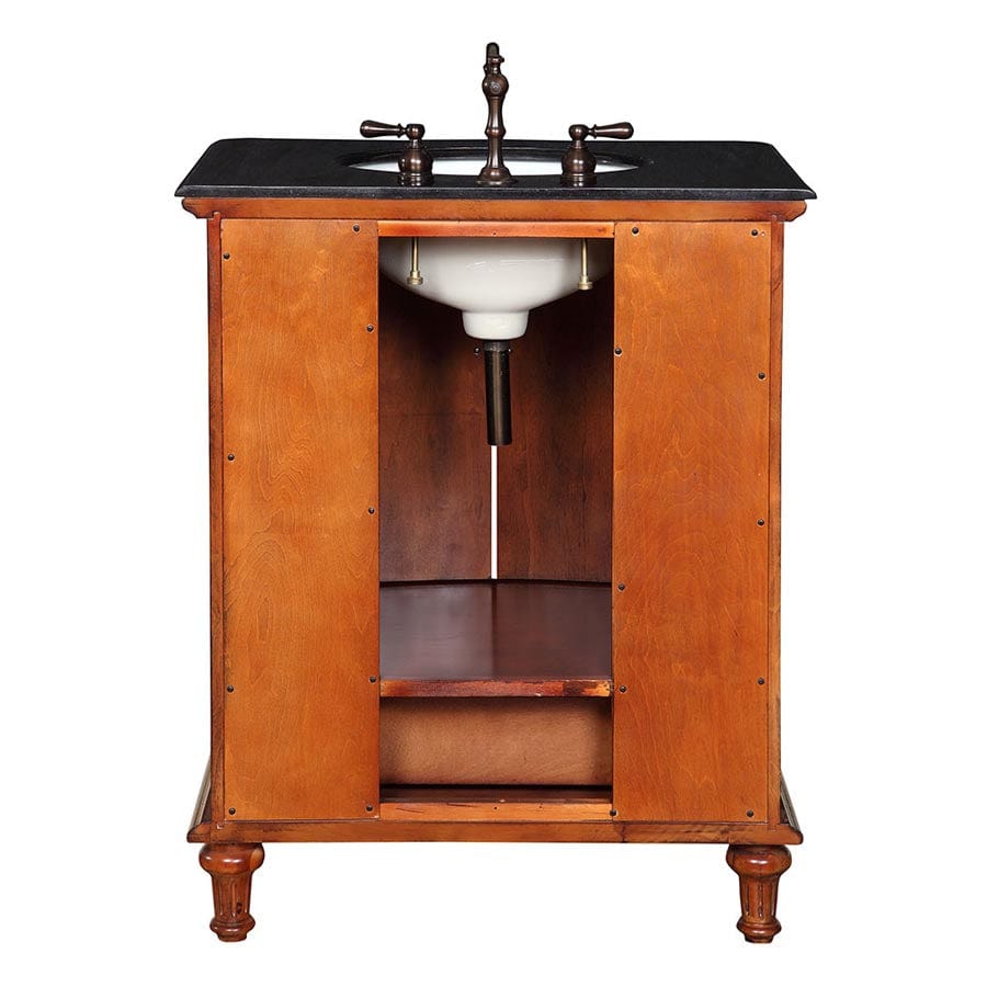Silkroad Exclusive 30-inch Black Galaxy Granite Top Single Sink Bathroom Vanity - FS-0266-BG-UWC-30 - Molaix610256802206Bathroom VanityFS-0266-BG-UWC-30