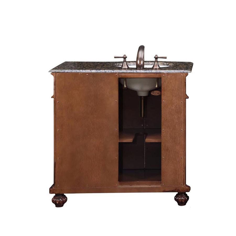 Silkroad Exclusive 36-inch Baltic Brown Granite Top Single Sink Bathroom Vanity - HYP-0213-BB-UWC-36-L - Molaix610256800264Bathroom VanityHYP-0213-BB-UWC-36-L