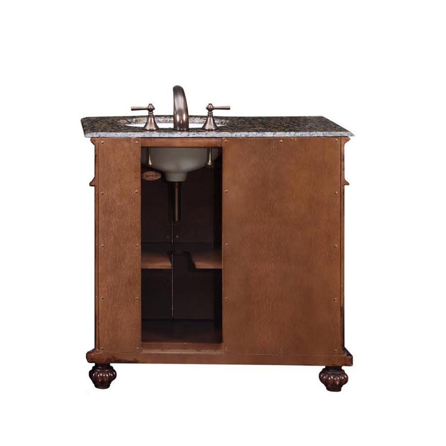 Silkroad Exclusive 36-inch Baltic Brown Granite Top Single Sink Bathroom Vanity - HYP-0213-BB-UWC-36-R - Molaix610256800271Bathroom VanityHYP-0213-BB-UWC-36-R