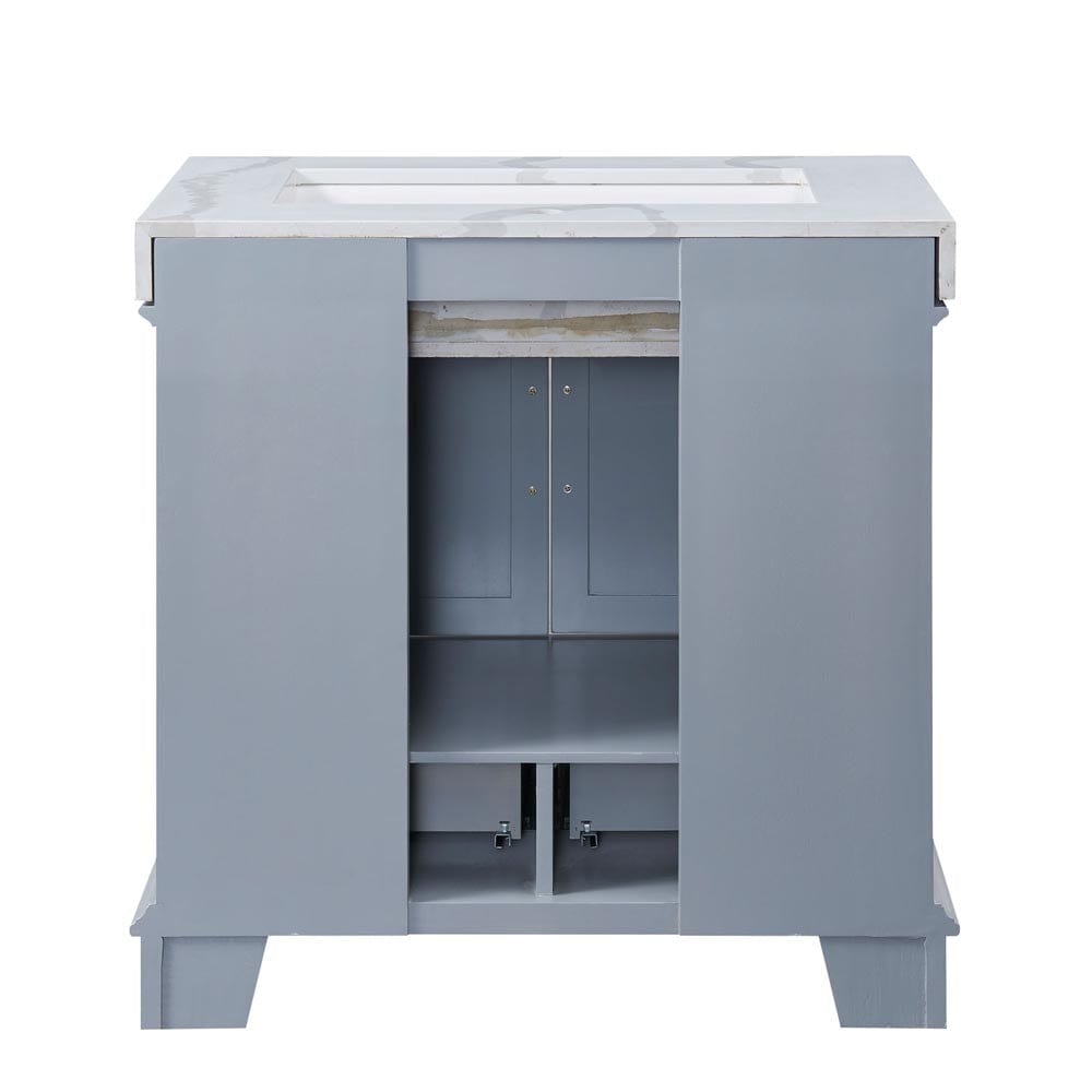 Silkroad Exclusive 36-inch Calacatta White Quartz Top Single Sink Bathroom Vanity - C05036GC_T0136LRC - Molaix600316840255Bathroom VanityC05036GC_T0136LRC