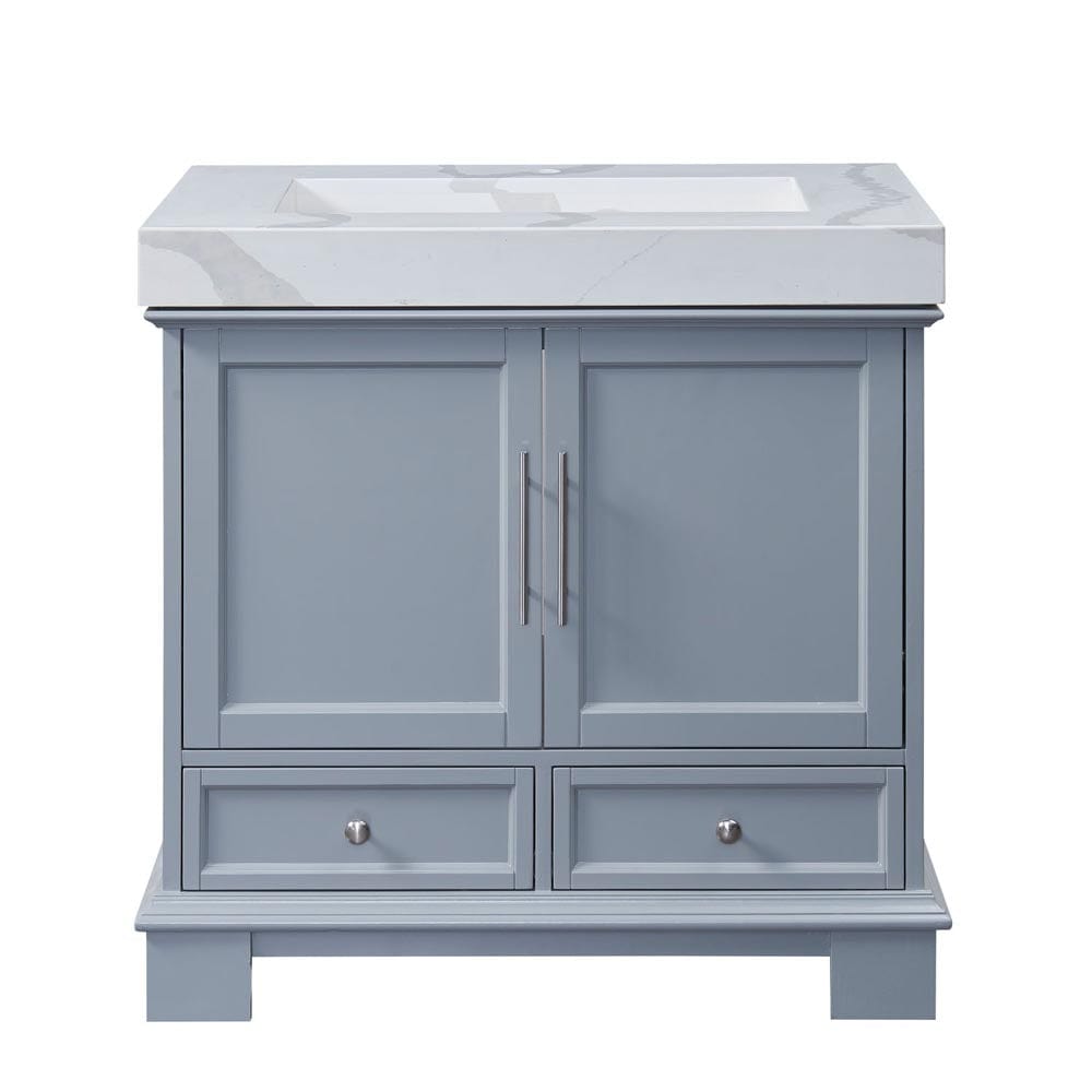 Silkroad Exclusive 36-inch Calacatta White Quartz Top Single Sink Bathroom Vanity - C05036GC_T0136LRC - Molaix600316840255Bathroom VanityC05036GC_T0136LRC