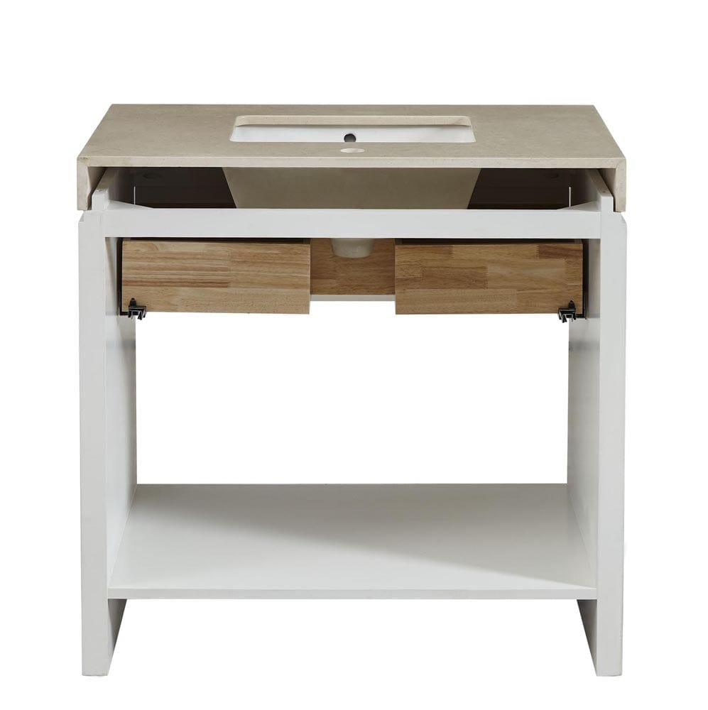 Silkroad Exclusive 36-inch Crema Marfil Marble Top Single Sink Bathroom Vanity - C01136WC_T0236CSC - Molaix600316839624Bathroom VanityC01136WC_T0236CSC