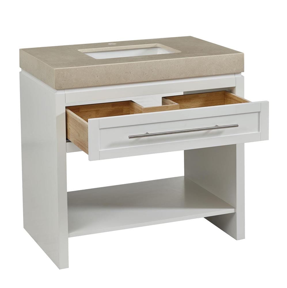 Silkroad Exclusive 36-inch Crema Marfil Marble Top Single Sink Bathroom Vanity - C01136WC_T0236CSC - Molaix600316839624Bathroom VanityC01136WC_T0236CSC