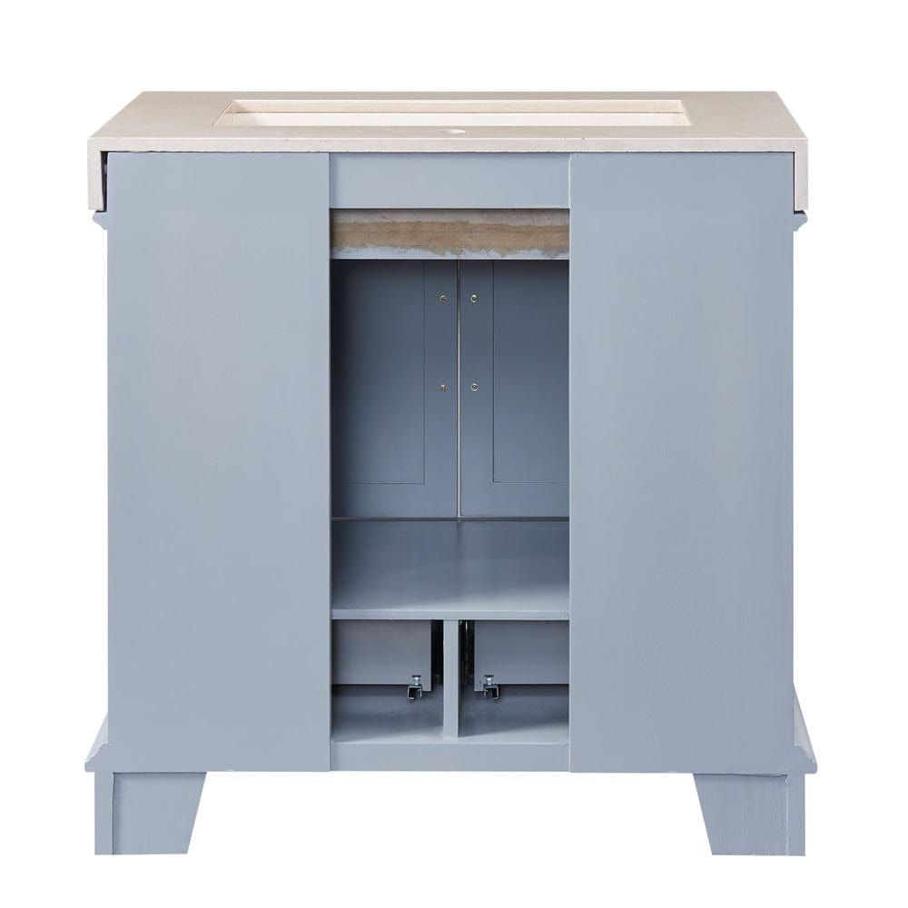 Silkroad Exclusive 36-inch Crema Marfil Marble Top Single Sink Bathroom Vanity - C05036GC_T0136CRC - Molaix600316840248Bathroom VanityC05036GC_T0136CRC