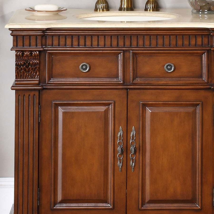 Silkroad Exclusive 36-inch Crema Marfil Marble Top Single Sink Bathroom Vanity - LTP-0182-CM-UIC-36 - Molaix610256801223Bathroom VanityLTP-0182-CM-UIC-36