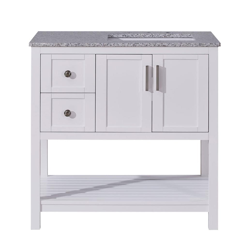 Silkroad Exclusive 36-inch Sesame White Granite Top Single Sink Bathroom Vanity - V10036WSSR - Molaix600316839396Bathroom VanityV10036WSSR