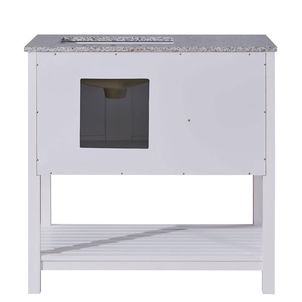 Silkroad Exclusive 36-inch Sesame White Granite Top Single Sink Bathroom Vanity - V10036WSSR - Molaix600316839396Bathroom VanityV10036WSSR