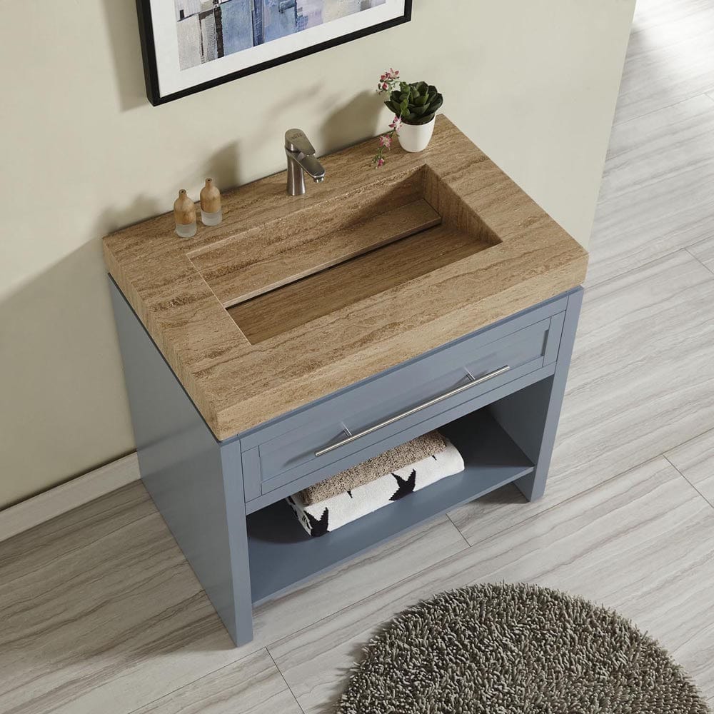 Silkroad Exclusive 36-inch Travertine Top Single Sink Bathroom Vanity - C01036GC_T0136TRC - Molaix600316839525Bathroom VanityC01036GC_T0136TRC