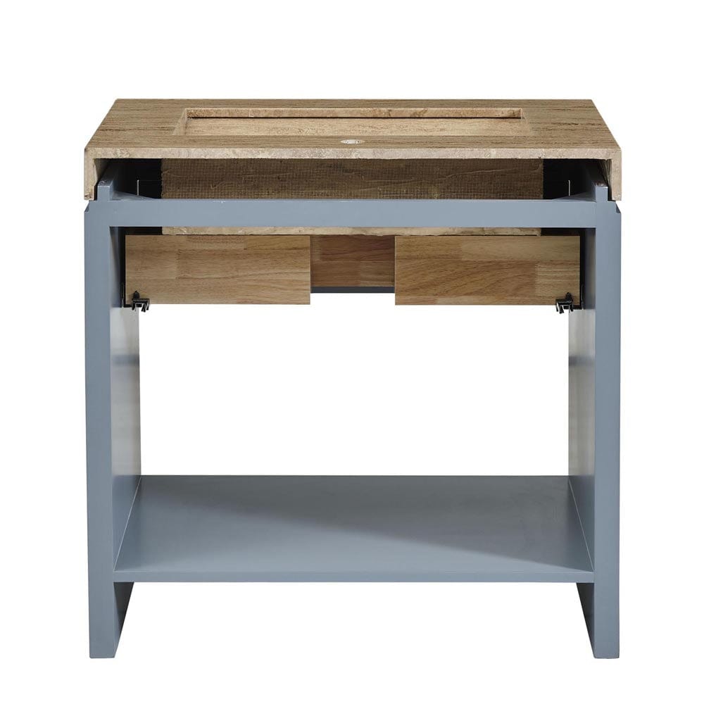 Silkroad Exclusive 36-inch Travertine Top Single Sink Bathroom Vanity - C01036GC_T0136TRC - Molaix600316839525Bathroom VanityC01036GC_T0136TRC