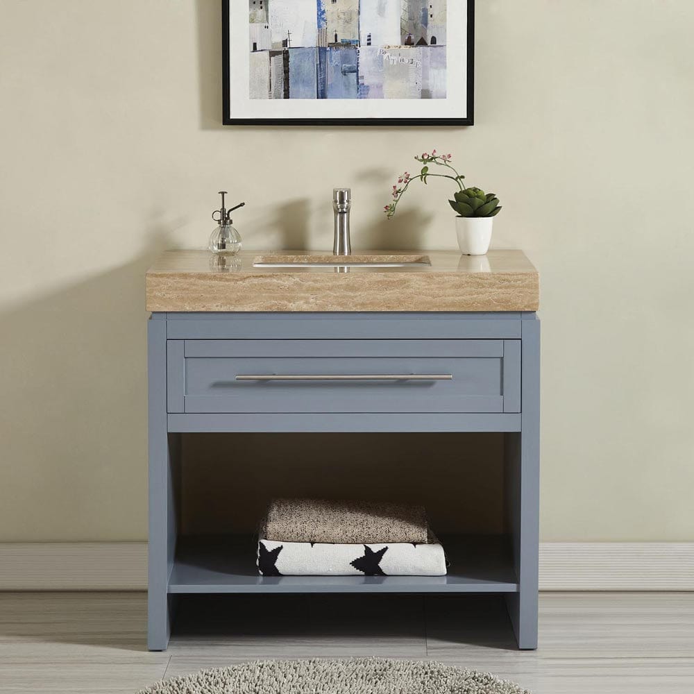 Silkroad Exclusive 36-inch Travertine Top Single Sink Bathroom Vanity - C01136GC_T0236TSC - Molaix600316839563Bathroom VanityC01136GC_T0236TSC