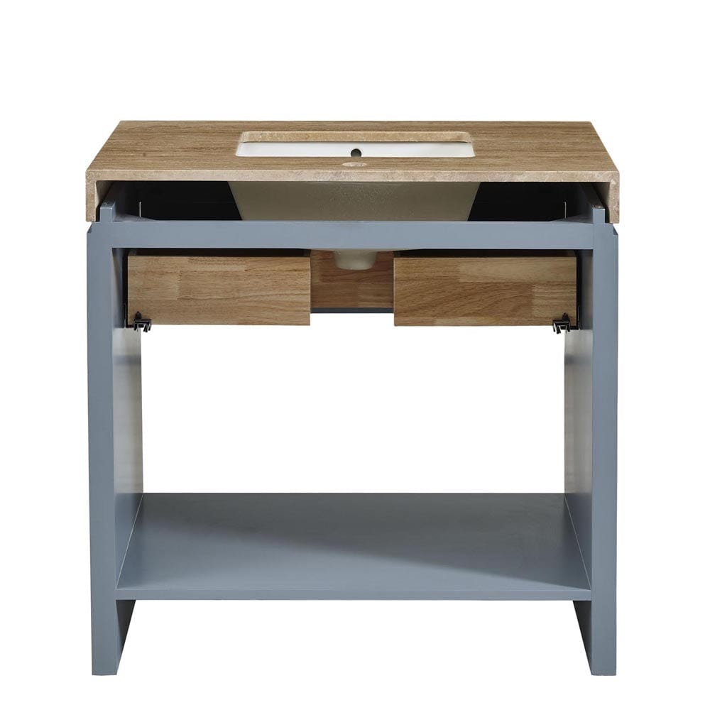 Silkroad Exclusive 36-inch Travertine Top Single Sink Bathroom Vanity - C01136GC_T0236TSC - Molaix600316839563Bathroom VanityC01136GC_T0236TSC