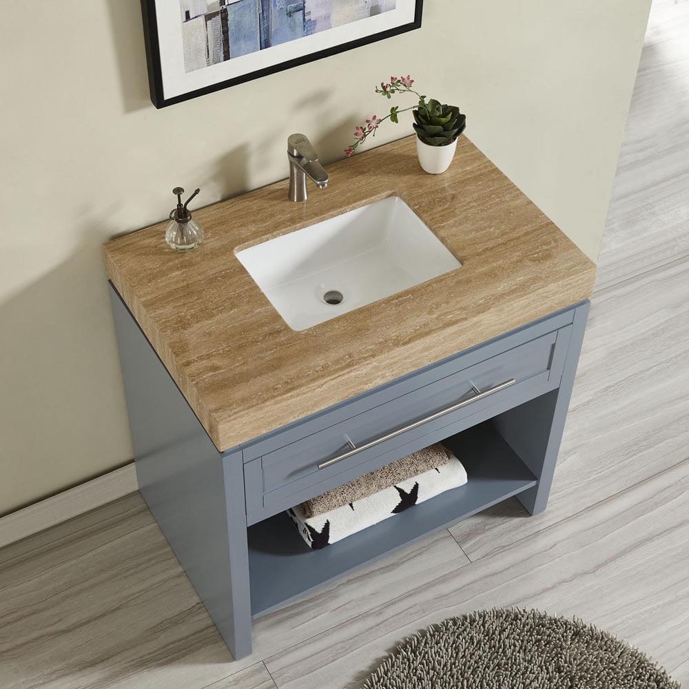 Silkroad Exclusive 36-inch Travertine Top Single Sink Bathroom Vanity - C01136GC_T0236TSC - Molaix600316839563Bathroom VanityC01136GC_T0236TSC