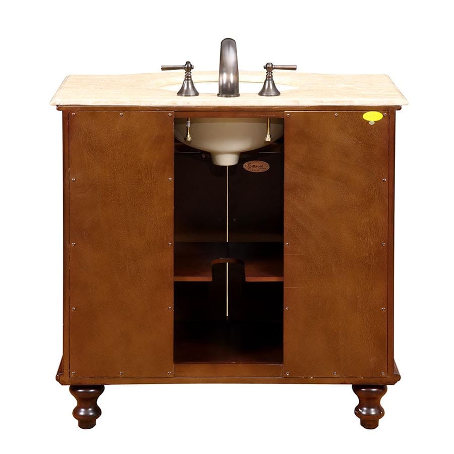 Silkroad Exclusive 36-inch Travertine Top Single Sink Bathroom Vanity - JYP-0192-T-UIC-36 - Molaix610256801049Bathroom VanityJYP-0192-T-UIC-36