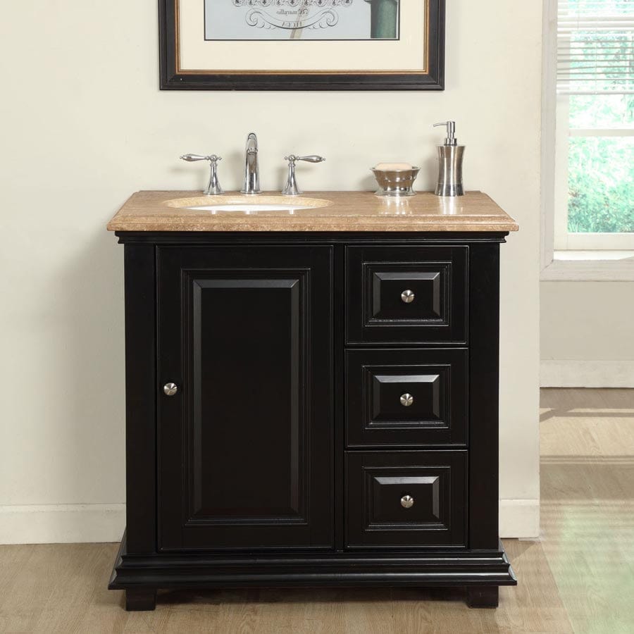 Silkroad Exclusive 36-inch Travertine Top Single Sink Bathroom Vanity - V0281TW36L - Molaix600316838795Bathroom VanityV0281TW36L