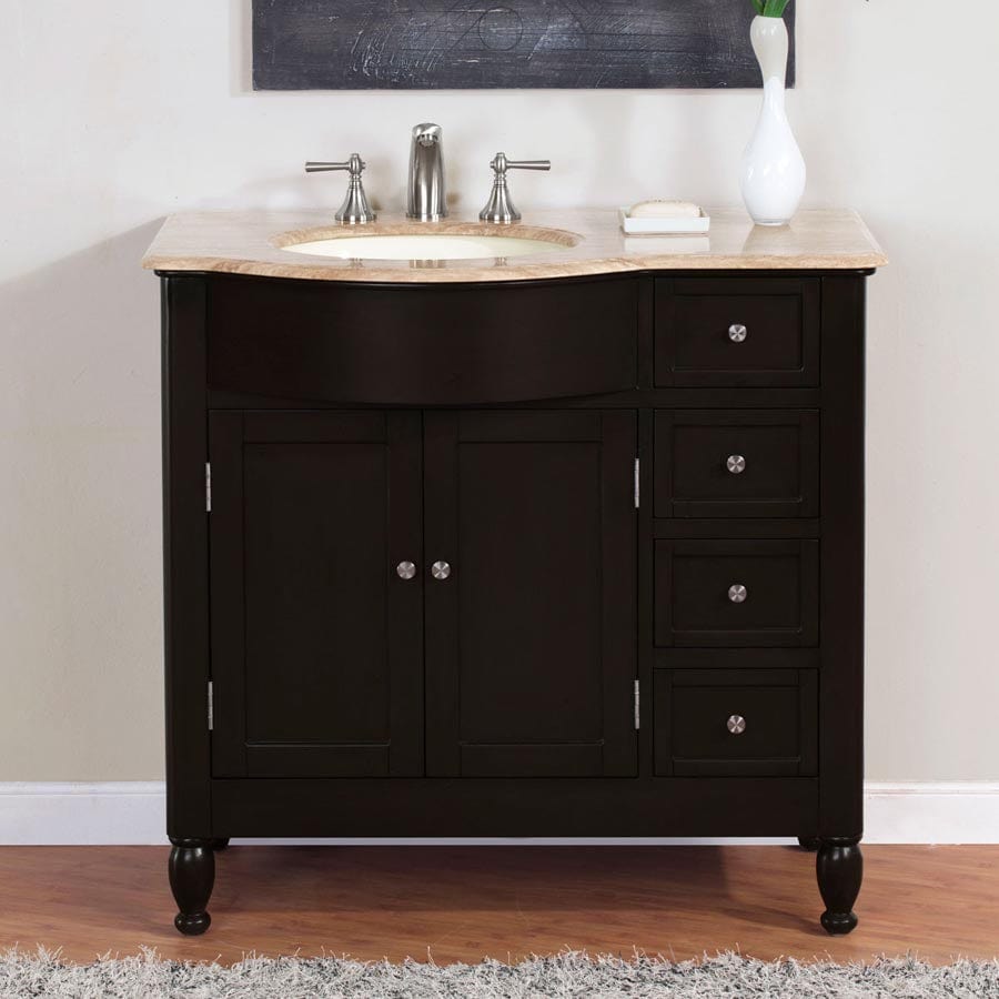 Silkroad Exclusive 38-inch Travertine Top Single Sink Bathroom Vanity - HYP-0902-T-UIC-38-L - Molaix610256800813Bathroom VanityHYP-0902-T-UIC-38-L