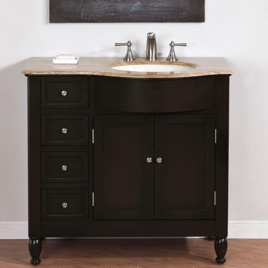 Silkroad Exclusive 38-inch Travertine Top Single Sink Bathroom Vanity - HYP-0902-T-UIC-38-R - Molaix610256800820Bathroom VanityHYP-0902-T-UIC-38-R
