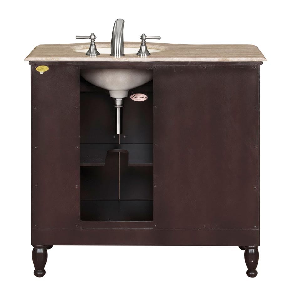 Silkroad Exclusive 38-inch Travertine Top Single Sink Bathroom Vanity - HYP-0902-T-UIC-38-R - Molaix610256800820Bathroom VanityHYP-0902-T-UIC-38-R