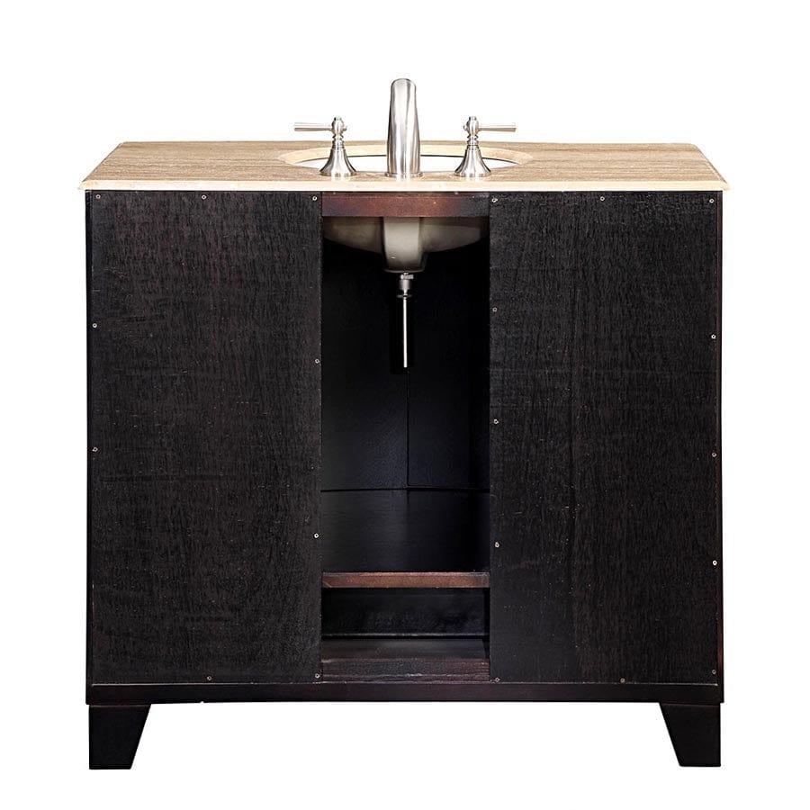 Silkroad Exclusive 40-inch Travertine Top Single Sink Bathroom Vanity - HYP-0703-T-UWC-40 - Molaix610256800493Bathroom VanityHYP-0703-T-UWC-40