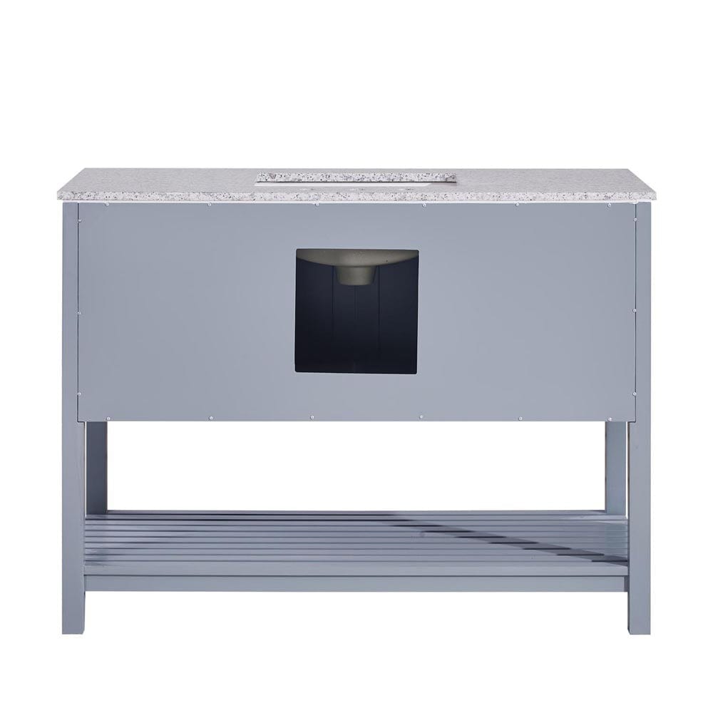 Silkroad Exclusive 48-inch Sesame White Granite Top Single Sink Bathroom Vanity - V10048GSSC - Molaix600316839426Bathroom VanityV10048GSSC