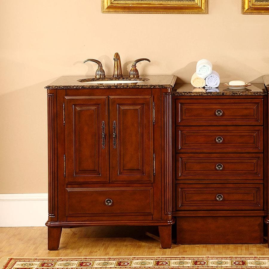 Silkroad Exclusive 48.5-inch Baltic Brown Granite Top Single Sink Bathroom Vanity - HYP-0207-BB-UIC-49 - Molaix610256801452Bathroom VanityHYP-0207-BB-UIC-49