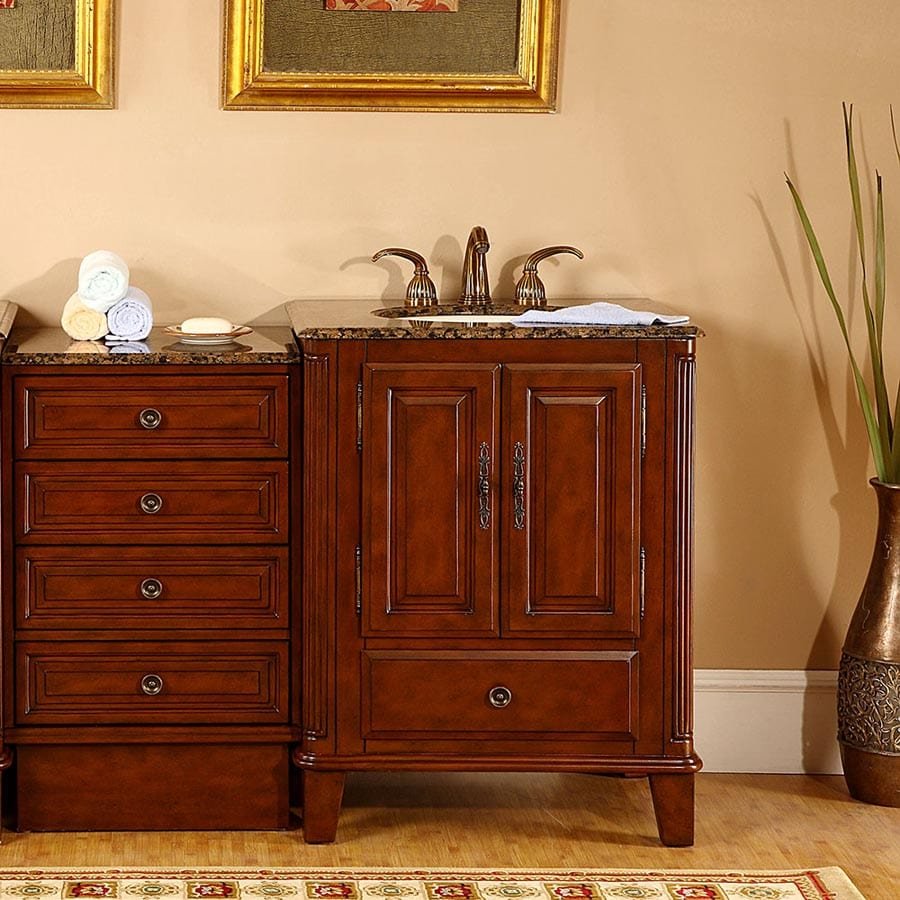 Silkroad Exclusive 48.5-inch Baltic Brown Granite Top Single Sink Bathroom Vanity - HYP-0207-BB-UIC-49 - Molaix610256801452Bathroom VanityHYP-0207-BB-UIC-49