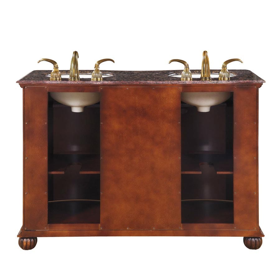 Silkroad Exclusive 52-inch Baltic Brown Granite Top Double Sink Bathroom Vanity - LTP-0180-BB-UIC-52 - Molaix610256801148Bathroom VanityLTP-0180-BB-UIC-52