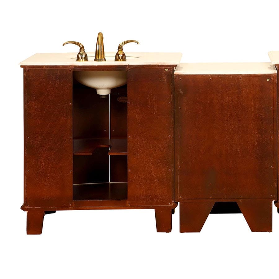 Silkroad Exclusive 53-inch Crema Marfil Marble Top Single Sink Bathroom Vanity - HYP-0204-CM-UIC-53 - Molaix610256801391Bathroom VanityHYP-0204-CM-UIC-53