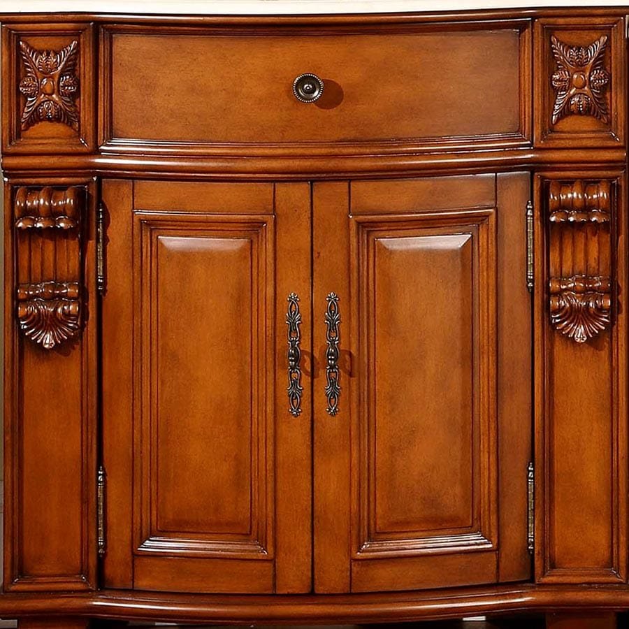 Silkroad Exclusive 53-inch Crema Marfil Marble Top Single Sink Bathroom Vanity - HYP-0204-CM-UIC-53 - Molaix610256801391Bathroom VanityHYP-0204-CM-UIC-53