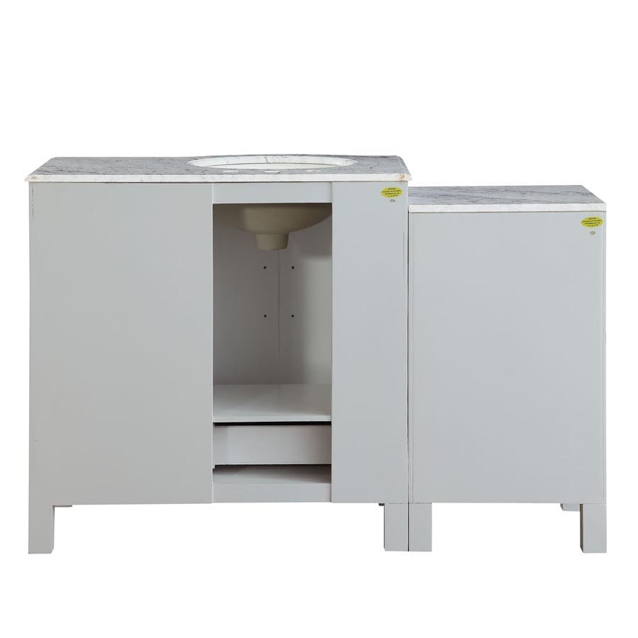 Silkroad Exclusive 53.5-inch Carrara White Marble Top Single Sink Bathroom Vanity - V0290WW54L - Molaix600316839136Bathroom VanityV0290WW54L
