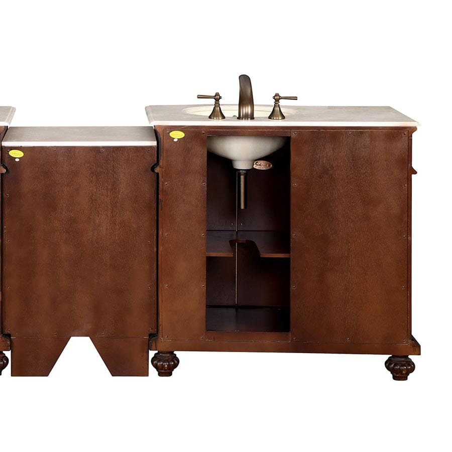 Silkroad Exclusive 55.5-inch Crema Marfil Marble Top Single Sink Bathroom Vanity - HYP-0213-CM-UIC-56-R - Molaix610256801513Bathroom VanityHYP-0213-CM-UIC-56-R