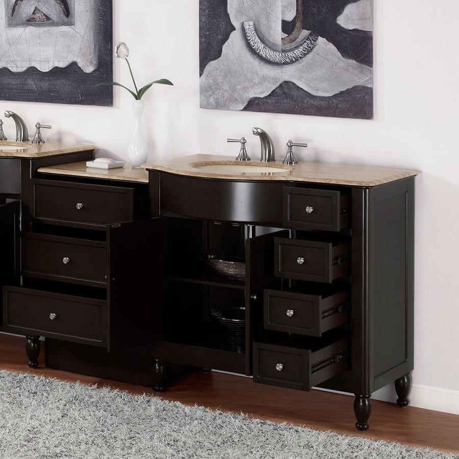 Silkroad Exclusive 58-inch Travertine Top Single Sink Bathroom Vanity - HYP-0902-T-UIC-58-L - Molaix610256801650Bathroom VanityHYP-0902-T-UIC-58-L