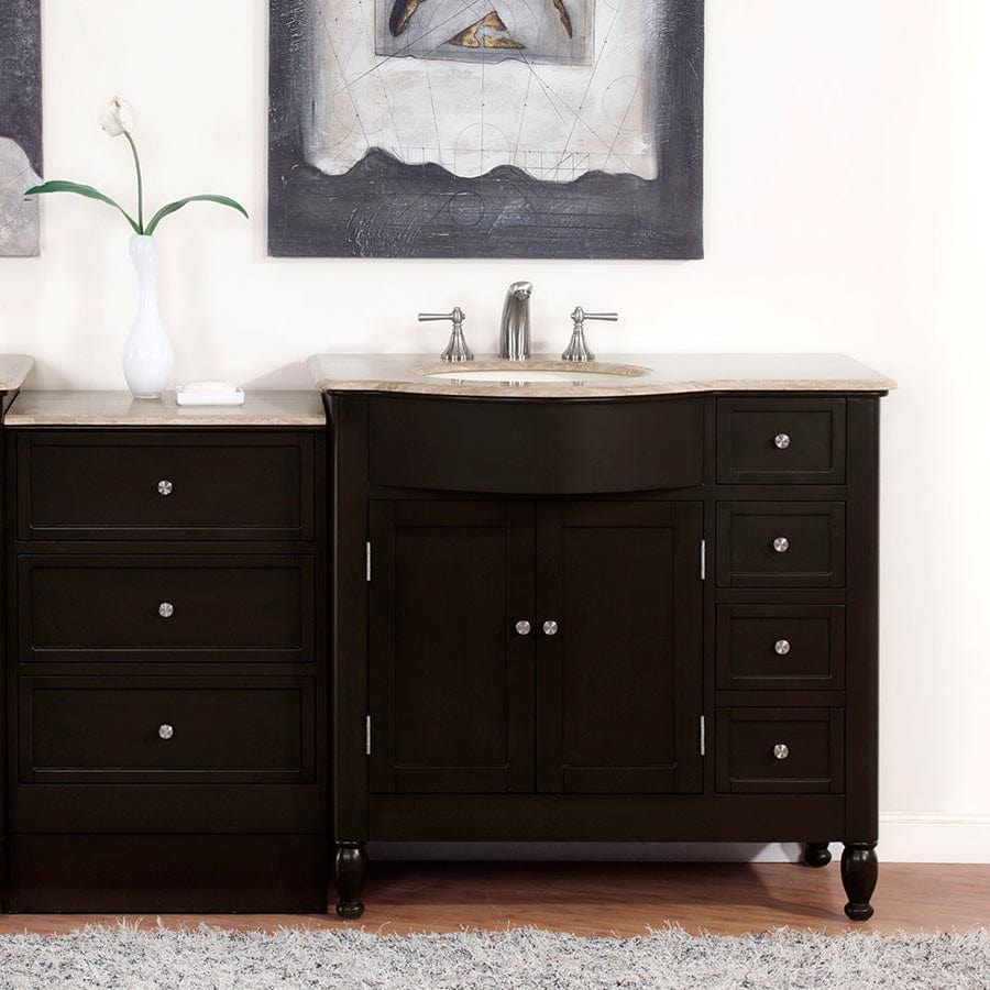 Silkroad Exclusive 58-inch Travertine Top Single Sink Bathroom Vanity - HYP-0902-T-UIC-58-L - Molaix610256801650Bathroom VanityHYP-0902-T-UIC-58-L