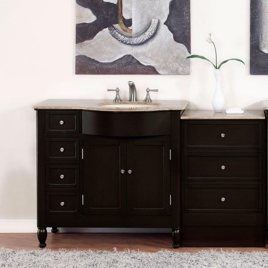 Silkroad Exclusive 58-inch Travertine Top Single Sink Bathroom Vanity - HYP-0902-T-UIC-58-R - Molaix610256801667Bathroom VanityHYP-0902-T-UIC-58-R