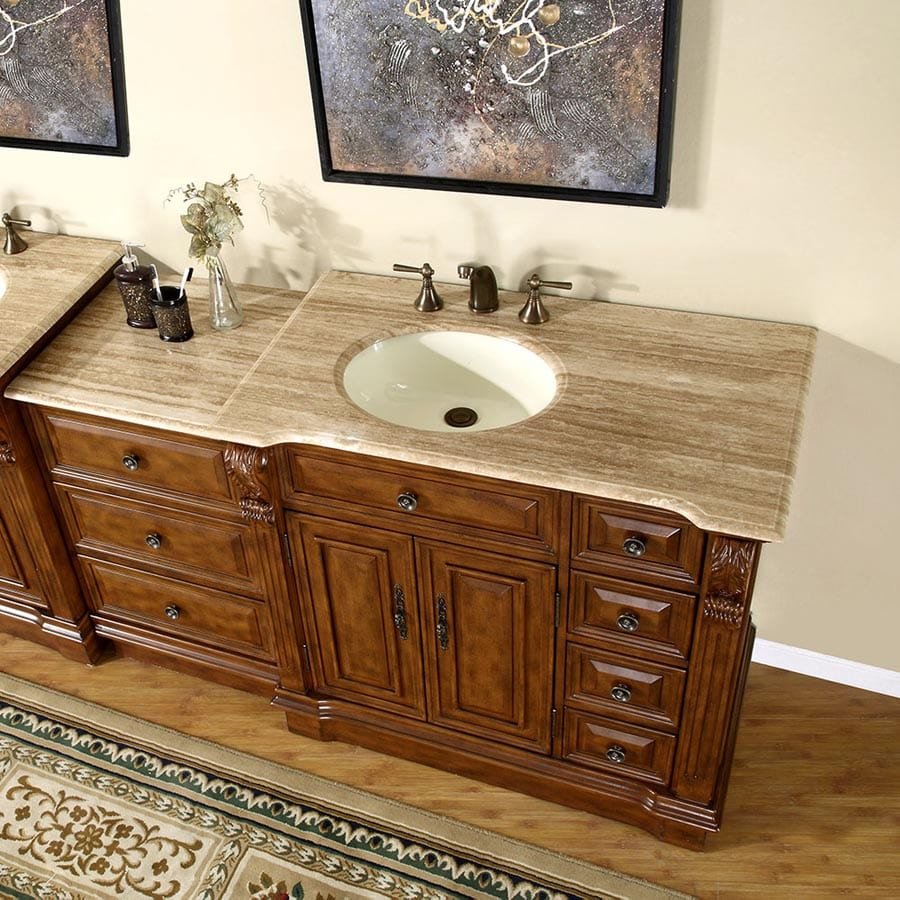 Silkroad Exclusive 58-inch Travertine Top Single Sink Bathroom Vanity - HYP-0904-T-UIC-58-L - Molaix610256801681Bathroom VanityHYP-0904-T-UIC-58-L
