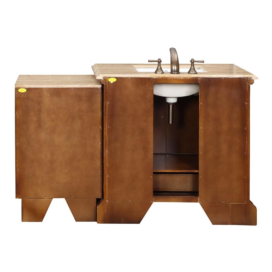 Silkroad Exclusive 58-inch Travertine Top Single Sink Bathroom Vanity - HYP-0907-T-UWC-58 - Molaix610256801711Bathroom VanityHYP-0907-T-UWC-58