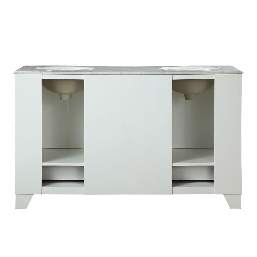 Silkroad Exclusive 60-inch Carrara White Marble Top Double Sink Bathroom Vanity - V0291WW60D - Molaix600316839075Bathroom VanityV0291WW60D