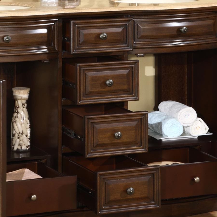 Silkroad Exclusive 60-inch Travertine Top Double Sink Bathroom Vanity - HYP-0712-T-UIC-60 - Molaix610256800554Bathroom VanityHYP-0712-T-UIC-60