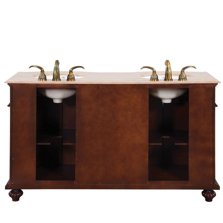 Silkroad Exclusive 60-inch Travertine Top Double Sink Bathroom Vanity - JYP-0193-T-UIC-60 - Molaix610256801070Bathroom VanityJYP-0193-T-UIC-60