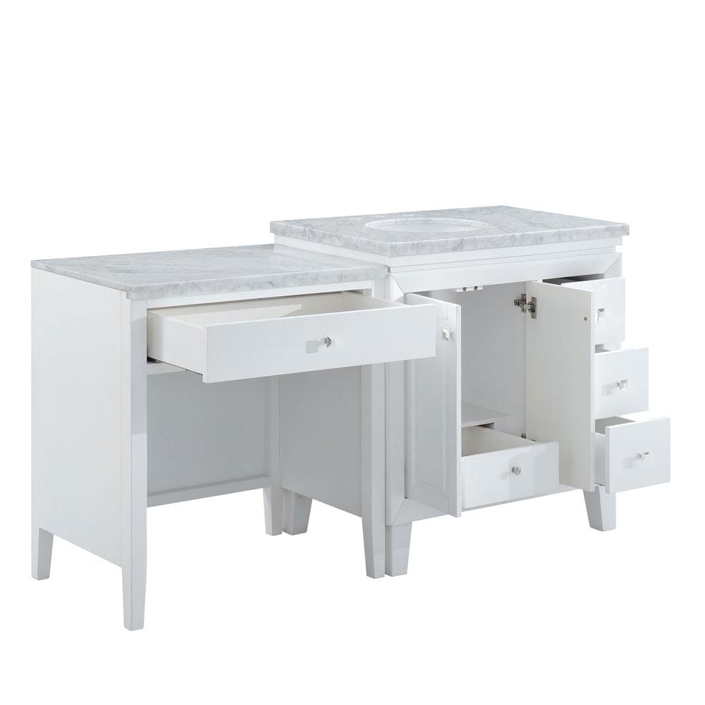 Silkroad Exclusive 67-inch Carrara White Marble Top Single Sink Bathroom Vanity - V0320WW67L - Molaix600316839211Bathroom VanityV0320WW67L