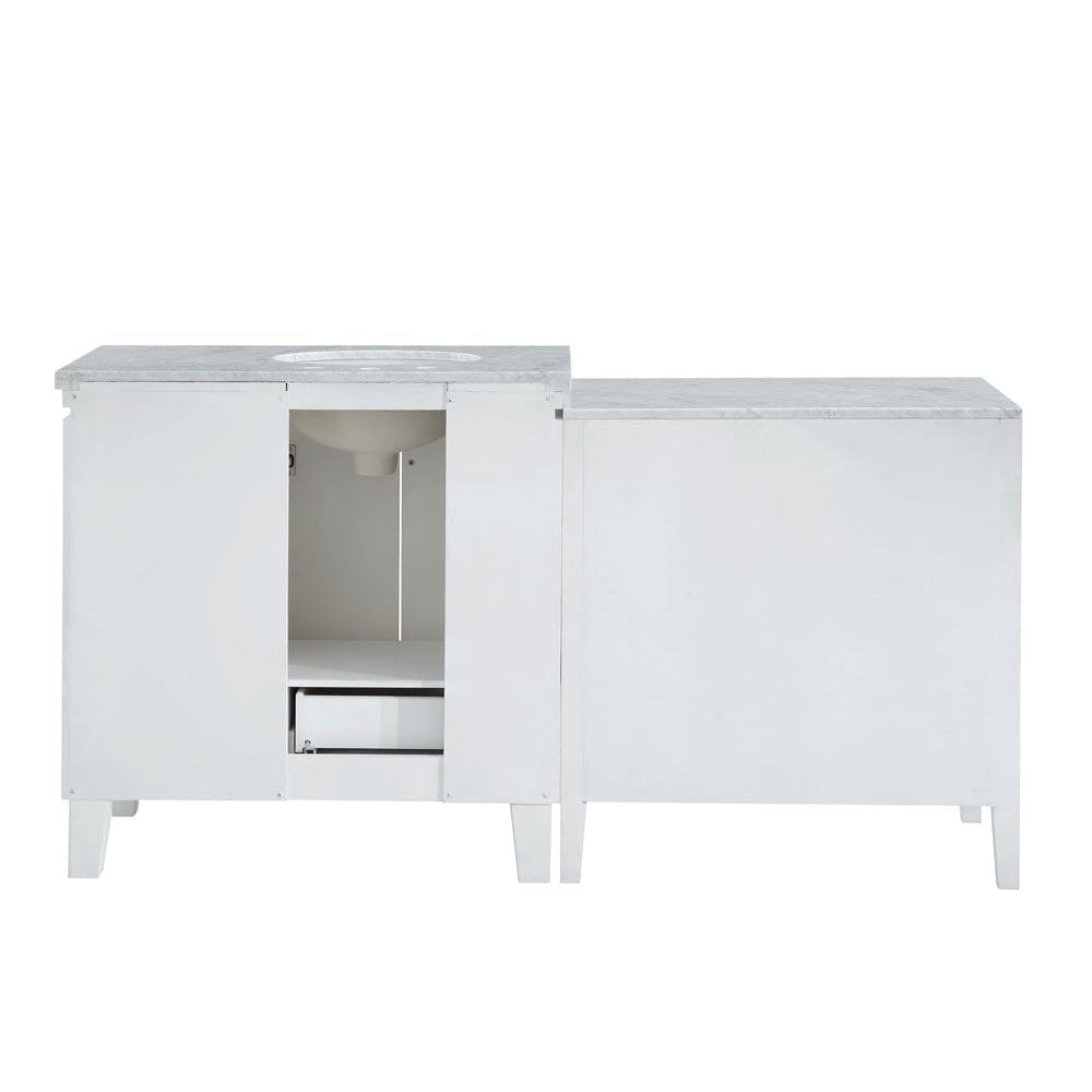 Silkroad Exclusive 67-inch Carrara White Marble Top Single Sink Bathroom Vanity - V0320WW67L - Molaix600316839211Bathroom VanityV0320WW67L