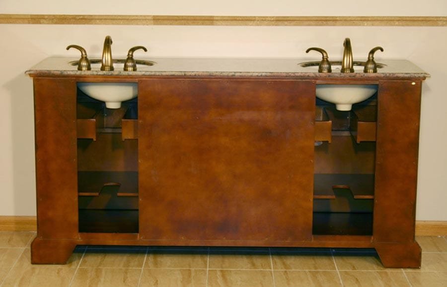 Silkroad Exclusive 72-inch Baltic Brown Granite Top Double Sink Bathroom Vanity - HYP-0716-BB-UIC-72 - Molaix610256800646Bathroom VanityHYP-0716-BB-UIC-72