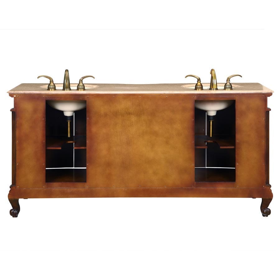Silkroad Exclusive 72-inch Travertine Top Double Sink Bathroom Vanity - HYP-8034-T-UIC-72 - Molaix610256801025Bathroom VanityHYP-8034-T-UIC-72