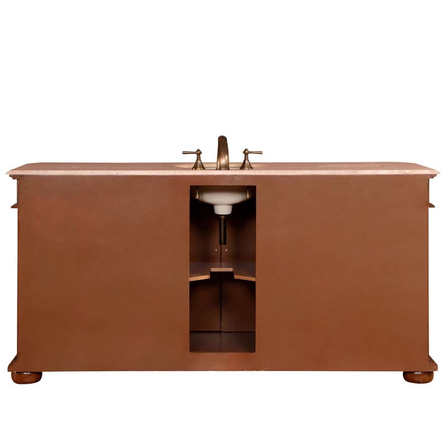 Silkroad Exclusive 72-inch Travertine Top Single Sink Bathroom Vanity - ZY-0247-T-UWC-72 - Molaix610256802602Bathroom VanityZY-0247-T-UWC-72