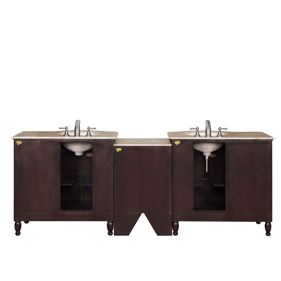 Silkroad Exclusive 95-inch Travertine Top Double Sink Bathroom Vanity - HYP-0902-T-UIC-95 - Molaix610256801674Bathroom VanityHYP-0902-T-UIC-95