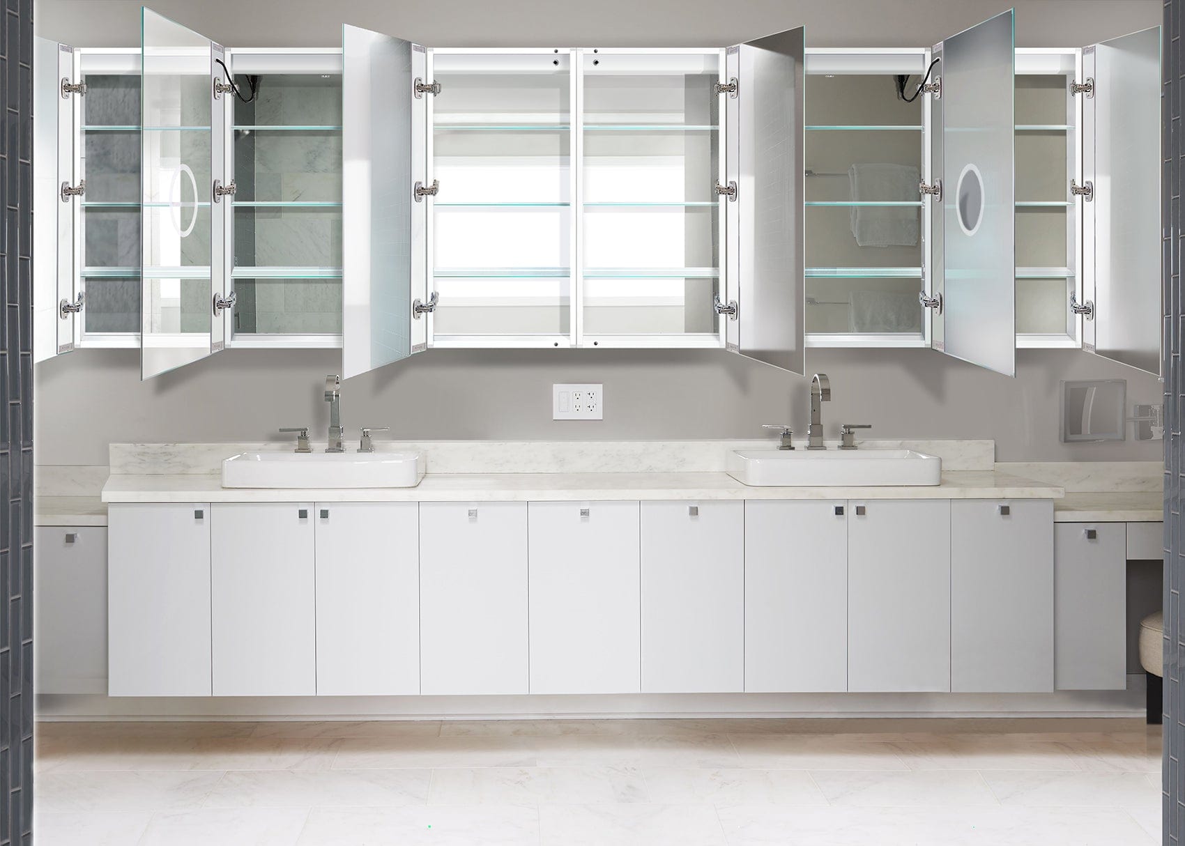 Svange 12036DLLLRRR "120 X 36" LED Medicine Cabinet w/Dimmer & Defogger - Molaix - Molaix850003475356Lighted Medicine Cabinet,RectangleSVANGE12036DLLLRRR