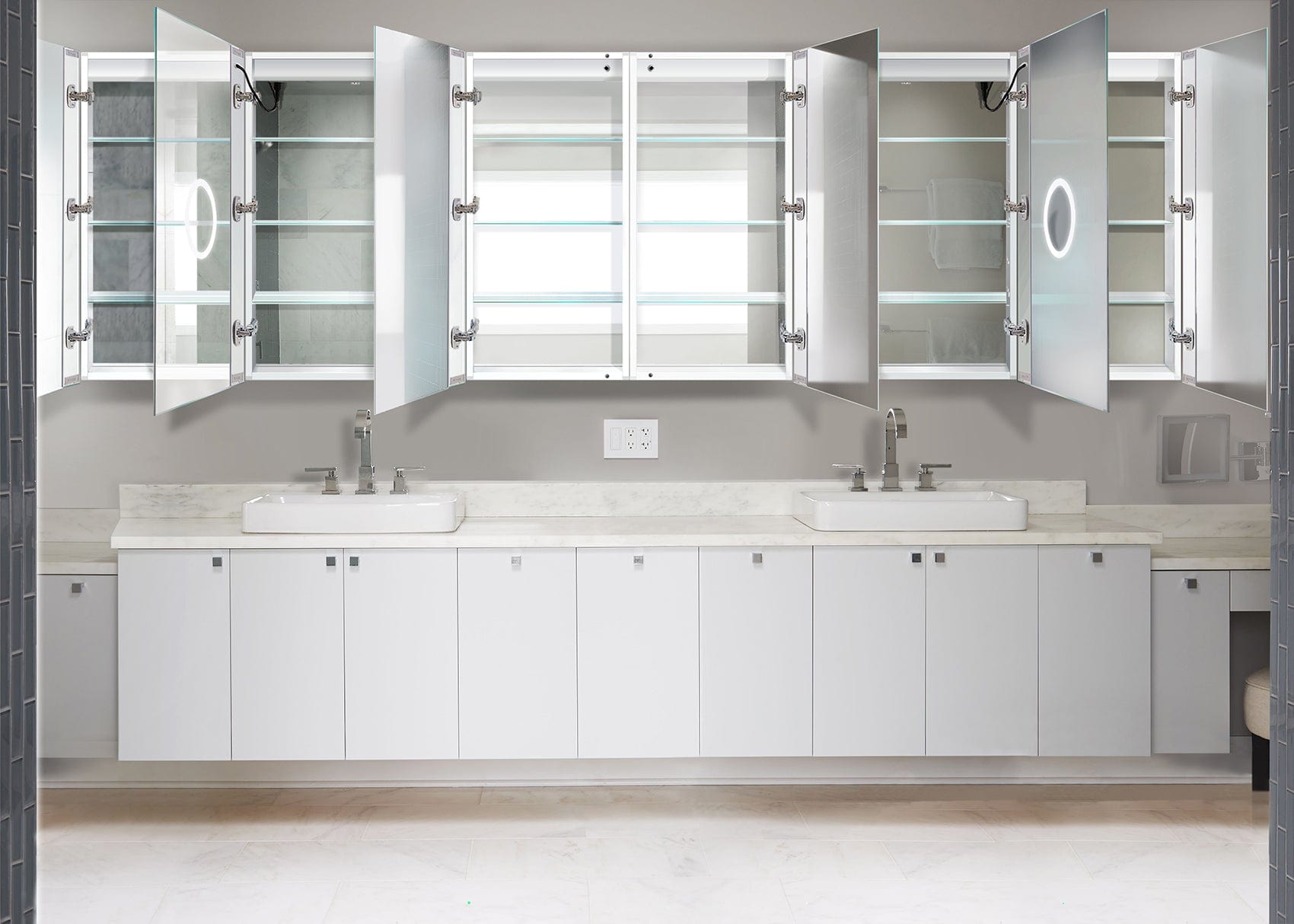 Svange 12036DLLLRRR "120 X 36" LED Medicine Cabinet w/Dimmer & Defogger - Molaix - Molaix850003475356Lighted Medicine Cabinet,RectangleSVANGE12036DLLLRRR